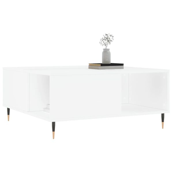 vidaXL Table basse blanc 80x80x36,5 cm bois d'ingénierie