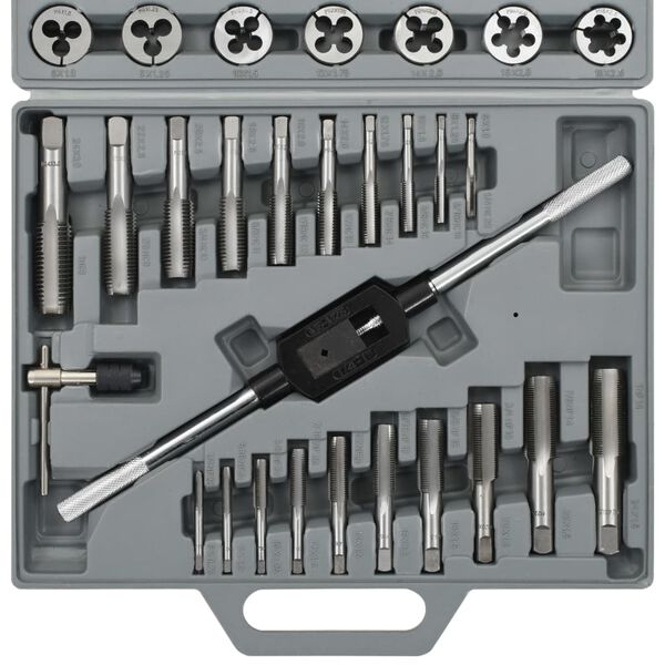 vidaXL Jeu de tarauds et de fili&egrave;res 45 pcs
