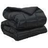 vidaXL Duvet d'hiver Noir 240 x 200 cm Satin et Microfibre