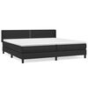 vidaXL Sommier &agrave; lattes de lit avec matelas Noir 200x200 cm Similicuir