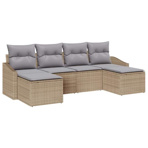 vidaXL Ensemble de salle à manger pour jardin avec coussin 6 pcs