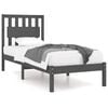 vidaXL Cadre de lit Gris Bois de pin massif 100x200 cm