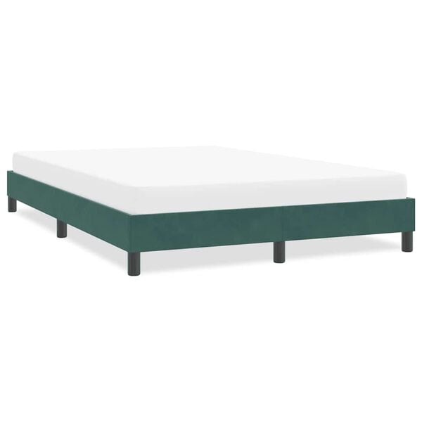vidaXL Cadre de lit sans matelas vert foncé 160x220 cm velours
