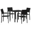vidaXL Ensemble de salle &agrave; manger pour jardin 5 pcs Noir