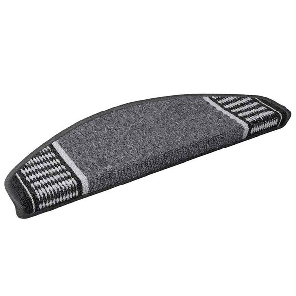 vidaXL Tapis d'escalier auto-adh&eacute;sifs 15 pcs Anthracite 65 x 21 x 4 cm