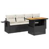 vidaXL Salon de jardin 5 pcs avec coussins noir r&eacute;sine tress&eacute;e