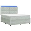 vidaXL Lit boxspring LED avec matelas Gris clair 160 x 200 cm Velours