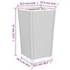 vidaXL Jardini&egrave;res 4 pcs blanc 32,5x32,5x57 cm polypropyl&egrave;ne