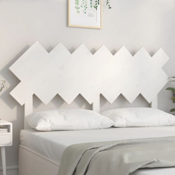 vidaXL T&ecirc;te de lit Blanc 151,5x3x81 cm Bois massif de pin