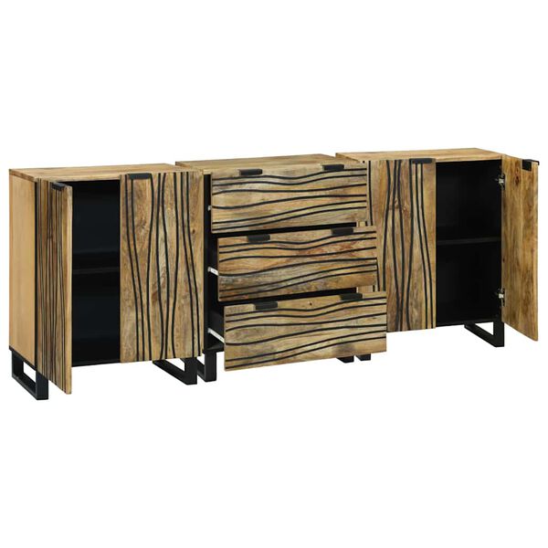 vidaXL Ensemble de mobilier de salle de bain avec tiroir 3 pcs Marron