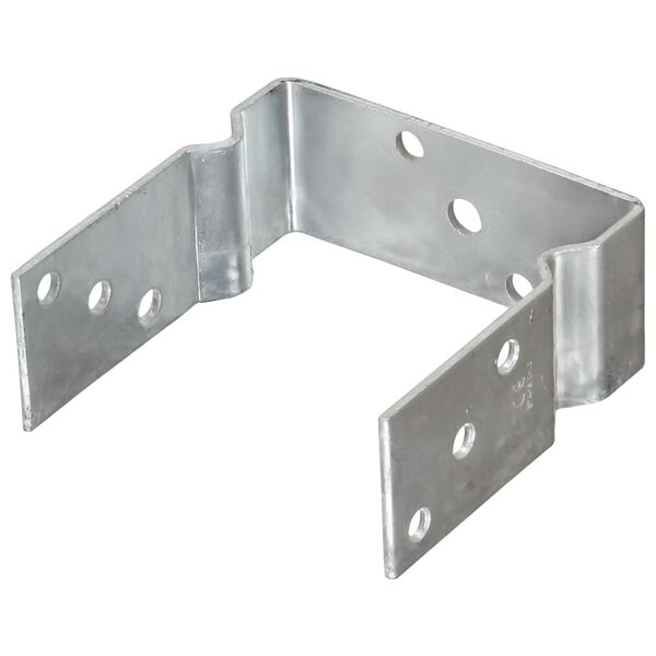 vidaXL Piquets de cl&ocirc;ture 2 pcs Argent&eacute; 14x6x15 cm Acier galvanis&eacute;