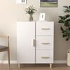 vidaXL Buffet Blanc brillant 69,5x34x90 cm Bois d'ing&eacute;nierie