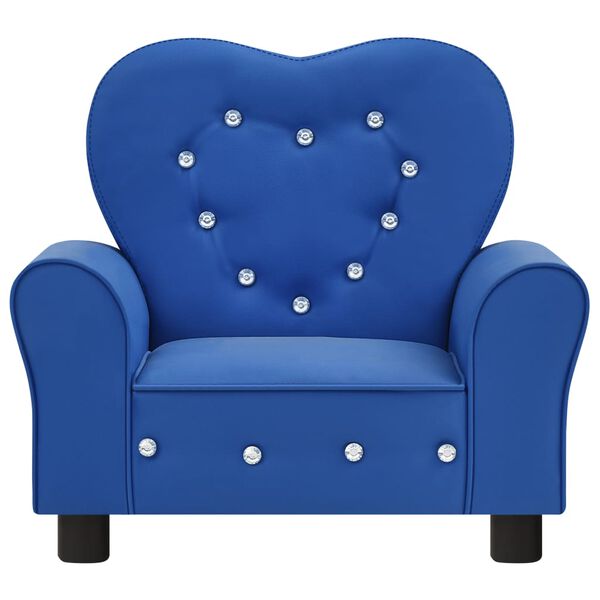 vidaXL Canap&eacute; pour enfants Bleu Similicuir