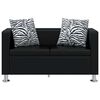 vidaXL Jeu de canap&eacute; &agrave; 2 places et &agrave; 3 places et fauteuil Noir
