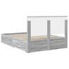 vidaXL Cadre de lit Gris Sonoma 150 x 200 cm Bois d'ing&eacute;nierie