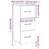 vidaXL Buffet Gris b&eacute;ton 34,5x34x90 cm Bois d'ing&eacute;nierie