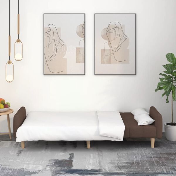 vidaXL Canap&eacute;-lit &agrave; 2 places Taupe Tissu