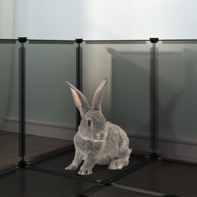 vidaXL Cage pour petits animaux Noir 144x74x46,5 cm PP et Acier