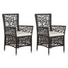 vidaXL Ensemble &agrave; manger de jardin 3 pcs Marron