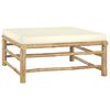 vidaXL Salon de jardin 4 pcs avec coussins blanc crème bambou