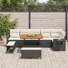 vidaXL Ensemble de canapé de jardin 9 pcs Noir Poly rotin