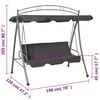 vidaXL Balancelle convertible &agrave; auvent Anthracite 198x120x205 cm Acier
