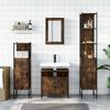 vidaXL Ensemble de meubles de salle de bain 4 pcs Ch&ecirc;ne fum&eacute; Bois