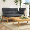 vidaXL Canap&eacute; d'angle palette de jardin et coussins bois acacia massif