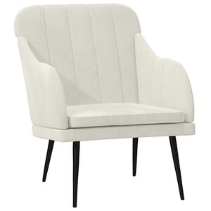 vidaXL Fauteuil Cr&egrave;me 63x76x80 cm Velours