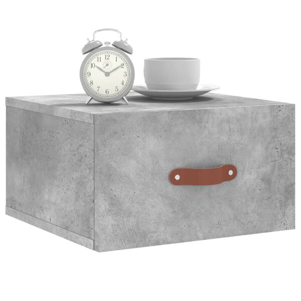 vidaXL Table de chevet murale gris b&eacute;ton 35x35x20 cm