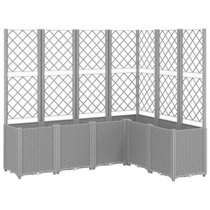vidaXL Jardini&egrave;re avec treillis gris clair 160x120x140 cm PP