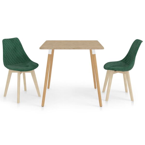 vidaXL Ensemble de salle &agrave; manger 3 pcs Vert fonc&eacute;