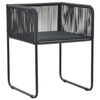 vidaXL Ensemble &agrave; manger de jardin 7 pcs PVC r&eacute;sine tress&eacute;e noir