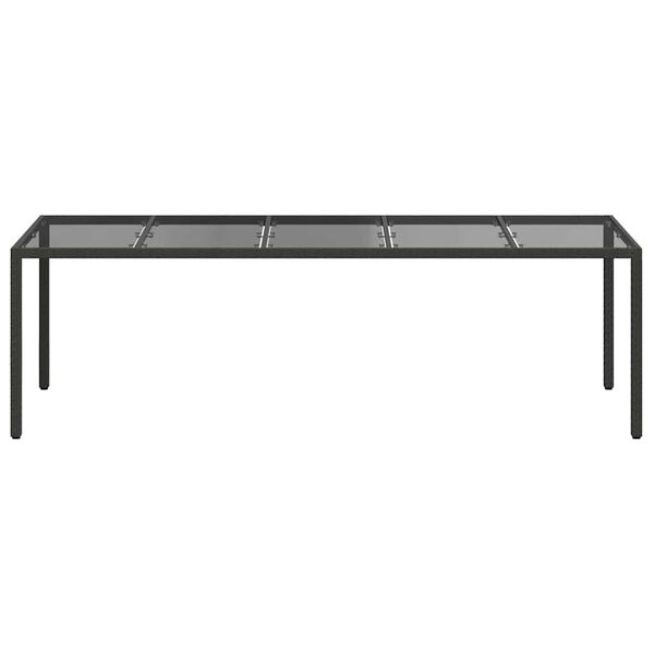vidaXL Table de jardin pour repas Noir Pur 250 x 100 x 75 cm polyrotin