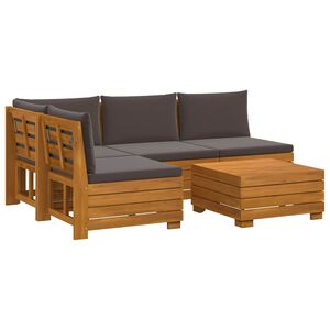 vidaXL 5 pc Ensemble de canap&eacute;s d'ext&eacute;rieur Bois d'Acacia Massif