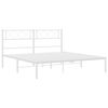 vidaXL Cadre de lit m&eacute;tal sans matelas et t&ecirc;te de lit blanc 140x200 cm