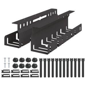 vidaXL Plateau de gestion de c&acirc;bles sous le bureau 2 pc Noir