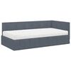 vidaXL Cadre de lit d'angle avec matelas 2 pcs Gris Velours