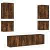 vidaXL Unit&eacute;s murales TV 6 pcs ch&ecirc;ne fum&eacute; bois d'ing&eacute;nierie