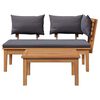 vidaXL Banc de jardin 2 pcs Gris et marron Bois de teck massif