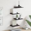 vidaXL &Eacute;tag&egrave;re flottante 4 pcs Noir 30 x 18 x 2,5 cm Acier