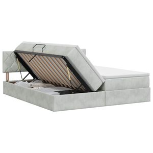 vidaXL Lit de Rangement avec t&ecirc;te de lit 2 pc Gris clair