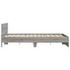 vidaXL Cadre de lit avec t&ecirc;te de lit et LED sonoma gris 150x200 cm