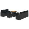 vidaXL Ensemble de canap&eacute; de jardin 10 pc 9-Nombre de places Noir