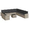 vidaXL Salon de jardin avec coussins 12 pcs gris clair r&eacute;sine tress&eacute;e