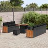 vidaXL Ensemble de canap&eacute; de jardin avec coussin 13 pcs Noir polyrotin