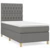 vidaXL Sommier &agrave; lattes de lit avec matelas Gris fonc&eacute; 90x200 cm Tissu