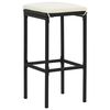 vidaXL Ensemble de bar de jardin 5 pcs noir bois massif acacia rotin