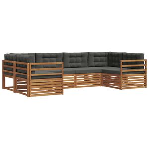 vidaXL Ensemble de canap&eacute;s d'ext&eacute;rieur 6 pc Naturel et Anthracite