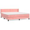 vidaXL Sommier &agrave; lattes de lit avec matelas Rose 160x200 cm Velours